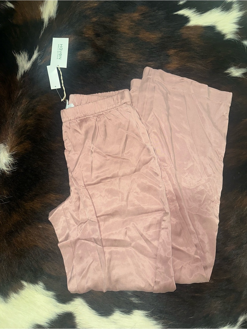 Haven + Sky Wide Leg Pants in Dusty Rose